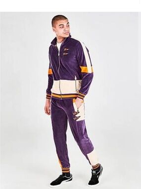 puma men’s we are legends the velour track pant sweet grape